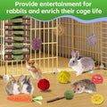 WDEFUN 21PCS Rabbit Chew Toys for Teeth Grinding, Natural Timothy Hay Cakes Treats for Bunny, Organic Apple Wood Sticks 