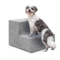 Best Pet Supplies Dog Stairs & Steps - Foam Steps for Small Dogs & Cats, Non-Slip Indoor Balanced Pet Step Support, Dog Ramp, No Assembly, Ash Gray Linen, 2-Step (12-inch Height)
