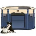 Dog Playpen, Pet Playpen, Foldable Kitten cage Puppy Play Pen, Portable Dog Kennel Tent Crate, Indoor Outdoor Travel Camping Use for Small Animals with Carrying Case (Blue S)