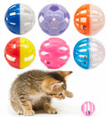 Fashion's Talk 12PCS Value Pack Plastic Ball Cat Toys Lattice Balls with Bell Jingle Kitten Toy,Gift Box 1.5" 6 Styles