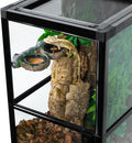REPTI ZOO Magnetic Reptile Feeding Ledge, Gecko Feeder Ledge with 4PCS Cups, Hollow Vine Food Dish, Reptile Water Bowl f