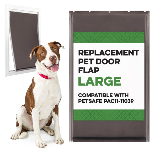 Evergreen Pet Supplies Replacement Dog Door Flap Compatible with PetSafe Freedom PAC11-11039 - Easy-Install Doggy Door Flap - Large, Brown