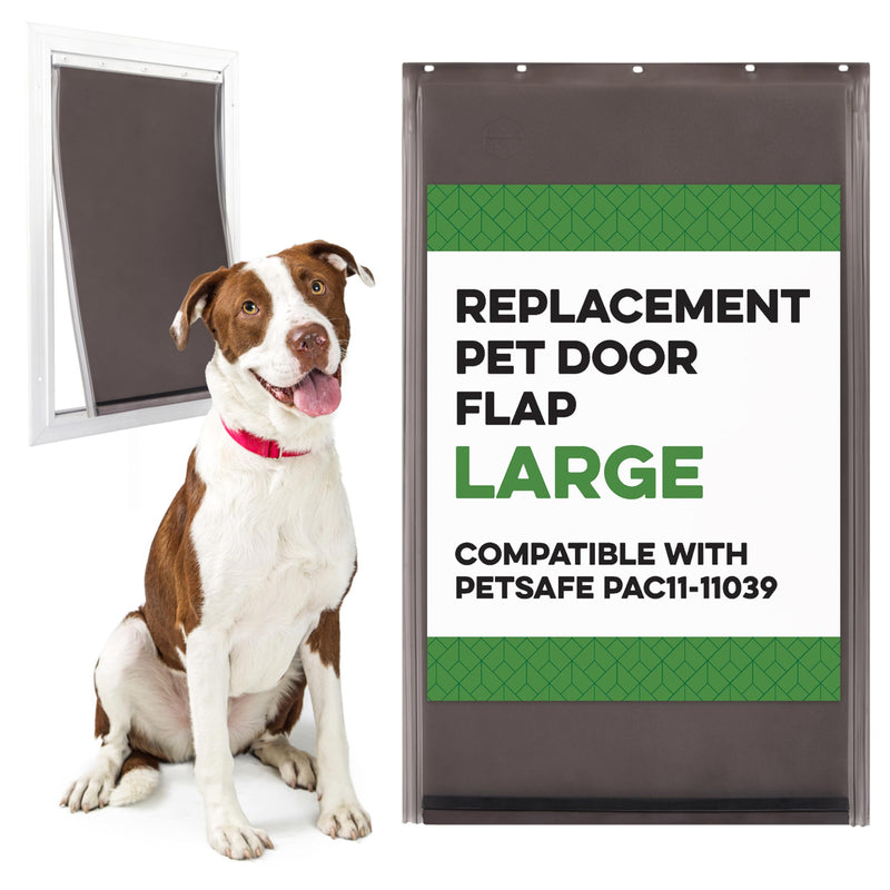Evergreen Pet Supplies Replacement Dog Door Flap Compatible with PetSafe Freedom PAC11-11039 - Easy-Install Doggy Door Flap - Large, Brown