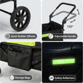 AMLMPET Dog Wagons for Large Senior Dogs, Foldable Elderly Dog Stroller with Thick Mat & Lift Harness, Heavy Duty Dog Cart Upto 140lbs