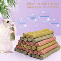 Bissap 36PCS Rabbit Chew Sticks, Mixed Natural Timothy Hay Oat Carrot Bunny Chew Toys and Treats for Rabbits Bunnies Chi