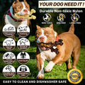 Indestructible Dog Chew Toys for Aggressive Chewers,2 Pack Tough Nylon Dog Bones Teething Toy for Large Medium Breed,Durable Bacon Flavor Dog Toy for Cleaning Teeth & Reducing Boredom
