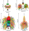 4PCS Bird Parrot Foraging Toys Parakeet Chewing Hanging Toy Shredded Paper Cage Accessories for Small Parrots Parakeets 