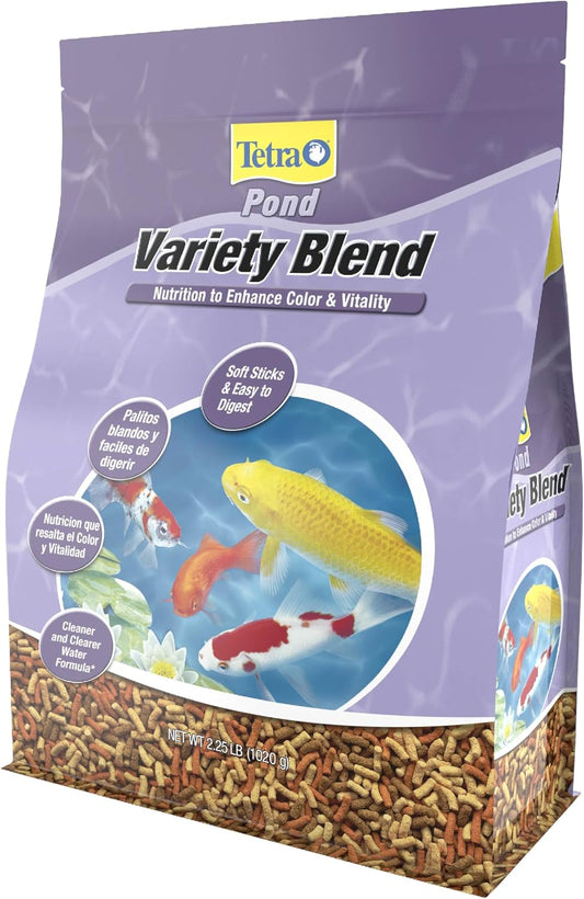 TetraPond Variety Blend, Pond Fish Food, for Goldfish and Koi Yellow 2.25 Pound (Pack of 1)