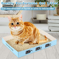 30 Pack Disposable Cat Litter Box Foldable Paper Kitty Tray 13.8x10x2 in Small Lightweight Cardboard Box Water Proof for Indoor Low Entry Easy Disposal Non Clumping Nice Absorption Portable (Blue)