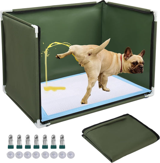 Dog Pee Pad Holder with High Walls,Waterproof Puppy Litter Box,Foldable Indoor Dog Potty,No Spill Pet Toilet for Small/M