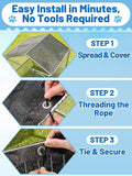 MEWTOGO 95% High Density Dog Kennel Shade Cover - 10x10ft Mesh Shade Cloth
