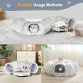 Cat Tunnel Bed for Indoor Cats, L Christmas Tree Skirts Washable Warm Soft Indoor Cat Donut Tunnel, Multifunctional Cat 