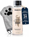 Concentrated Cat Waterless Shampoo & Conditioner with Bath Mitt - Rinse-Free, Sensitive Skin, Stress & Itch Relief Gentle Leave-in Serum – 98.65% Naturally Derived Dry Shampoo for Cats