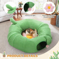 PAWZ Road Cactus Cat Donut Tunnel Collapsible Cat Tunnel Tube, Dia-38 inches with Flower Soft Mat for Indoor Cats and Rabbits