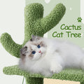 HOMBYS Cautus Cat Stairs for Old Cats & Dogs, Pet Steps for High Beds, Couch & Window,Vertical Cautus Green Cat Tree with Dangling Balls for Indoor Pets Climbing Playing, Holds Up to 150 Lbs,