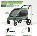 AOPEC Large Dog Stroller - Dual Entry Safety Folding Pet Stroller with Adjustable Handle, All-Terrain 4-Wheel, 160 lbs Weight Capacity for Travel & Outdoor Adventures - Green