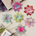 UBQUBQ Dog Collar Flowers Accessories, 6 Pack Flower Charms for Dog & Cat Collars, Elastic Slide-On Decorative Flowers for Pet Collars