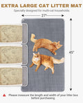 Fostanfly Cat Litter Mat - Extra Large XL 45"x 27" Cat Litter Trapping Mat, Machine Washable Double Layer Design, Urine & Waterproof for Kitty- Easy Clean for Floor