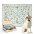 Lahome Washable Reusable Pee Pads for Dogs - Beige Botanical Floral 2 Pack Puppy Pads, Super Absorbent & Waterproof Training Mats for Crate & Floor - Leakproof with Non-Slip Backing (36"x48")