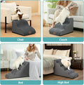 COZY KISS Dog Stairs for Small Dog 22.6" H, 5 Step Pet Ramp for Bed