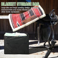 2 Pcs Black Horse Blanket Storage Bag 600D Oxford Fabric 24 x 20 x 9 in Waterproof Dust-Proof Hanging Stall Front Storag