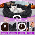 Halloween Cat Tunnel,33.8”Cat Beds Cave for Indoor Cats with Hanging Ball
