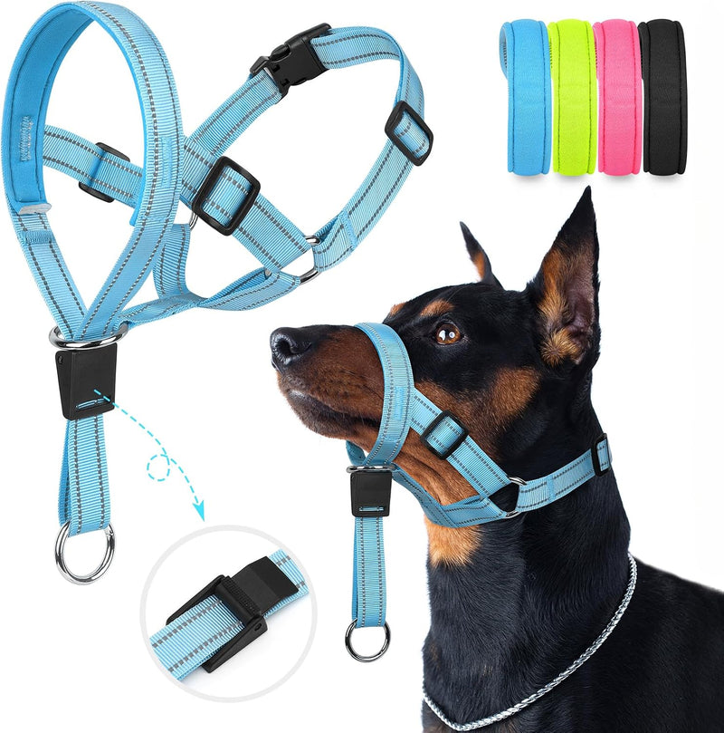 Weesiber No-Pull Dog Head Collar, Adjustable Dog Muzzle Leash Padded Head Halter Training Nose Leash, Easy Control for W