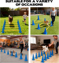 Dog Agility Hurdle Cone Set, 10er 12.5Inch Agility Cones and 5er 31.5Inch Agility Rods, Height Adjustable Crossbar for D