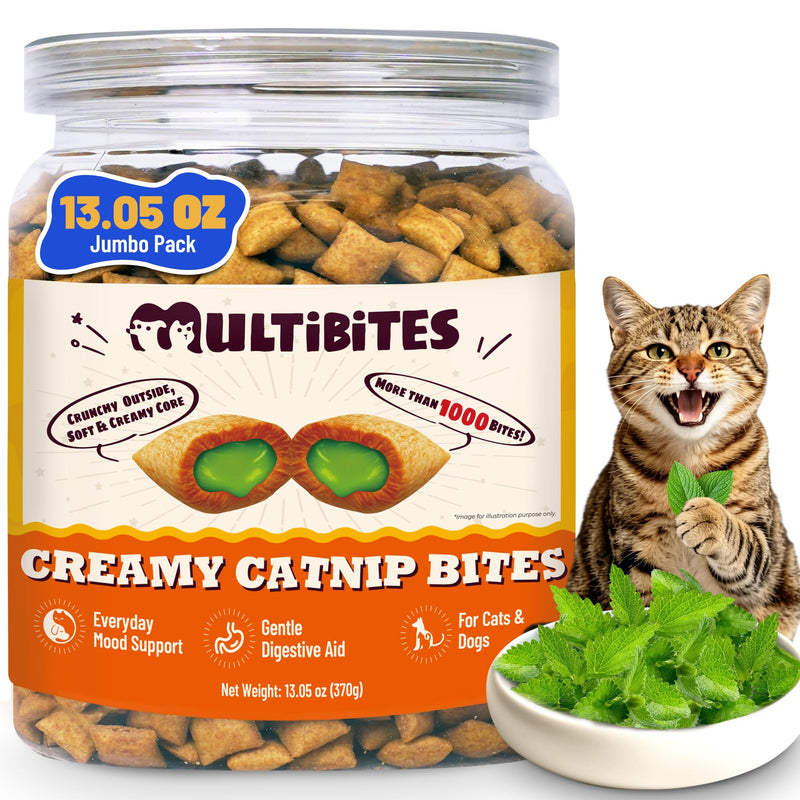 MULTIBITES 13.05oz Catnip Treats for Cats with Taurine for Cats and Vitamins, Crunchy and Soft Cat Treats for Digestive Health & Mood Support - Chicken Flavor, Healthy Cat Treats for Kittens