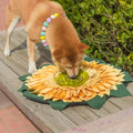 Snuffle Mat for Dogs Sunflower, 20" x 20" Dog Cat Snuffle Mat Interactive Feed Game for Boredom, Encourages Natural Fora