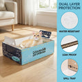 Hiceeden 8 Pcs Disposable Litter Box for Cats, 16.9" x 12.4" x 5.4" Travel Cat Litter Boxes with Disposable Scoops, Portable Cardboard Litter Box with Double Waterproof Coating, Blue