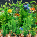 QUOZUO Fish Tank Accessories Aquarium Decorations Green Plants, 10pcs Green Fish Tank Decorations Plastic Plants, Fish T