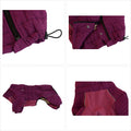 Warm Dog Coat Double Layers Dog Vest, 4 Legs Covered Windproof Waterproof Reflective, Purple L, S-XL