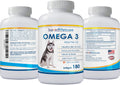 Omega 3 Fish Oil for Dogs - Natural Pet Supplement for Shiny Coat - Wild Caught More EPA & DHA Than Salmon Oil - 180 Capsules No Fishy Smell or Mess - Ideal for Medium Large Dogs