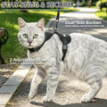 PUPTECK Cat Harness and Leash Set Escape Proof, Reflective Adjustable Soft Mesh Pet Vest Harness for Walking Travel, Black S
