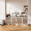 Snughome Short Dog Gate Indoor, 16" High Freestanding Small Dog Door Gates with Support Feet, Expands Up to 48’’ Wide Fo