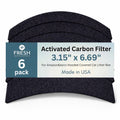 Fresh Headquarters 6-Pack Cat Litter Box Filter Replacement – 3.15"x6.69" Activated Carbon Charcoal Filter | Premium Filters for AmazonBasics Hooded Covered Cat Litter Box | Made in USA