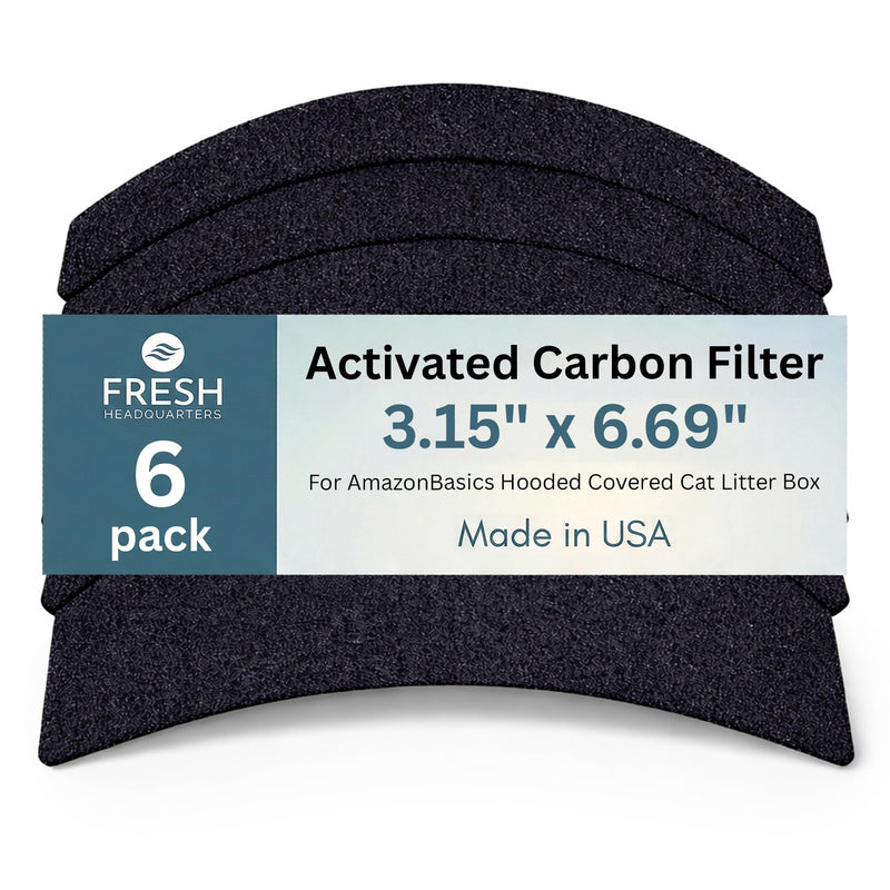 Fresh Headquarters 6-Pack Cat Litter Box Filter Replacement – 3.15