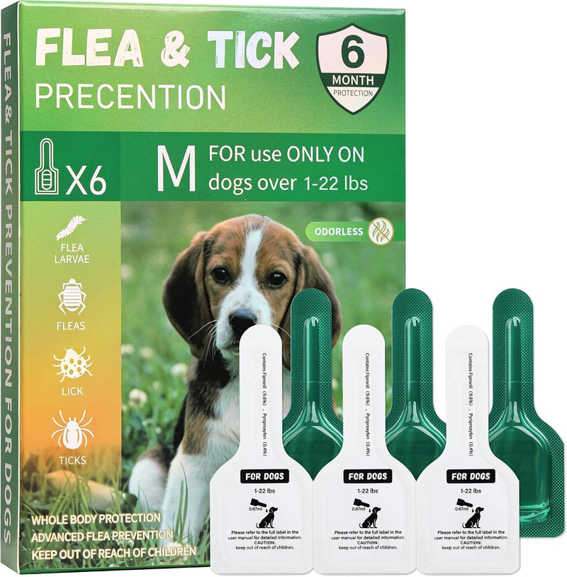 6Pcs Topical Dog Care Drops for Small Dogs 5-22 lbs, Monthly Outdoor Comfort Liquid for Dogs, Waterproof Pet Skin Care F