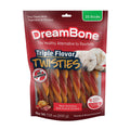 DreamBone Triple Flavor Twisties Dog Treats, Daily Rawhide-Free Chew, Digests Safely, with Real Protein, Beef, Pork, Chicken and Veggies, 25 Count