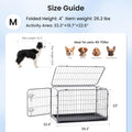 ZOMISIA Collapsible Dog Crate for Medium Dogs - 36 inch Escape Proof Metal Dog Kennel with Double Door, Easy Assembly Fo