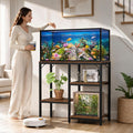 20 Gallon Fish Tank Stand with Storage, Aquarium Stand for 20 Gallon Tanks, Heavy Duty Metal Frame with 3 Engineered Woo