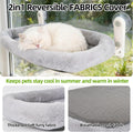Zctitx Foldable Cat Window Perch,Inside Window Hammock for Cats with 4 Strong Suction Cups,Sturdy Metal Frame and Washable Soft Cover,Indoor Cat Bed - M