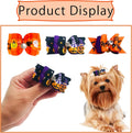 PET SHOW 20pcs Halloween Small Dog Hair Bows with Rubber Bands for Medium Dogs Holiday Puppies Cats Kittens Rabbits Topk