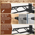 Wall Mounted Saddle Rack Set of 2, 120-lb Capacity Heavy Duty Iron Saddle Stand with Dual Blanket Bars and Tack Hook, Fi
