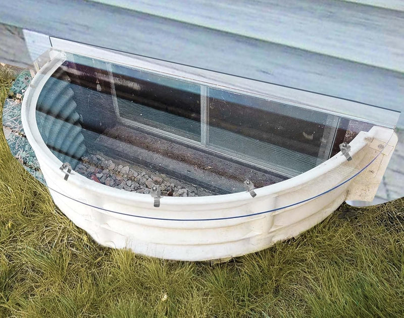 Basement Window Well Covers Outside, Heavy-Duty Egress Window Well Cover Clear, All-Weather Against Debris, UV Resistant
