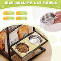 CACHOLIV Elevated Cat Bowl Stand Feeding Station, 3-Tier Cat Food Organizer & Storage, Pet Feeding Station with Cat Table, Cat Food Stand for Large Medium Cats, 3 Height Adjustable, Black