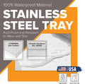 Pinnacle Systems 39.96" x 29.45" Metal Replacement Dog Crate Pan Chew Proof Crack Proof Pet Kennel Tray Central Dog Training Crate Pan Pet Supplies, Stainless Steel, 1" H