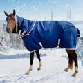 1200D Winter Waterproof Horse Trunout Blanket, 280g Warm Cotton Filling Liner with Turnout Neck Cover Detachable, Medium