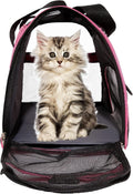 MuchL Cat Carrier for Cats Soft-Sided Travel Pat Carrier for Cat with Wooden Padding Board Airline Approved Lightweight Comfortable Cat Bag for Puppy Small Pets (Small, Pink)